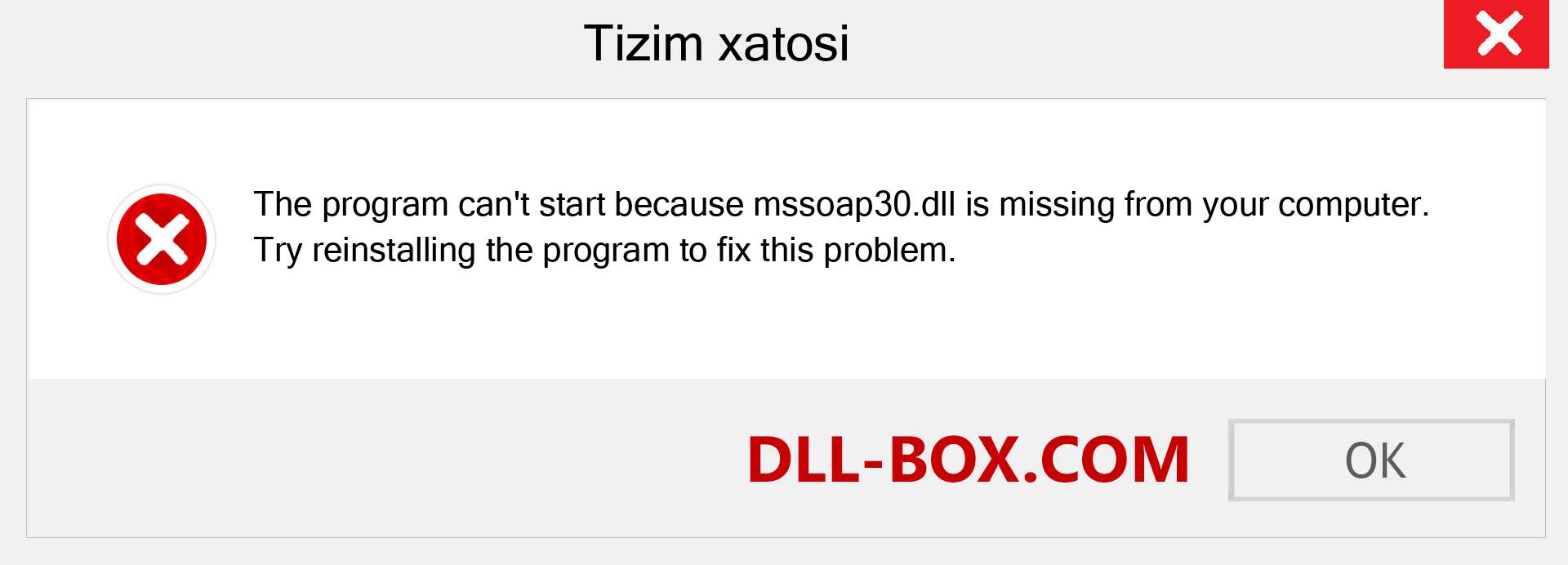 mssoap30.dll fayli yo'qolganmi?. Windows 7, 8, 10 uchun yuklab olish - Windowsda mssoap30 dll etishmayotgan xatoni tuzating, rasmlar, rasmlar